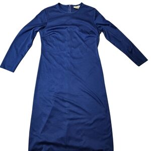 Chic Long Sleeve Navy Dress